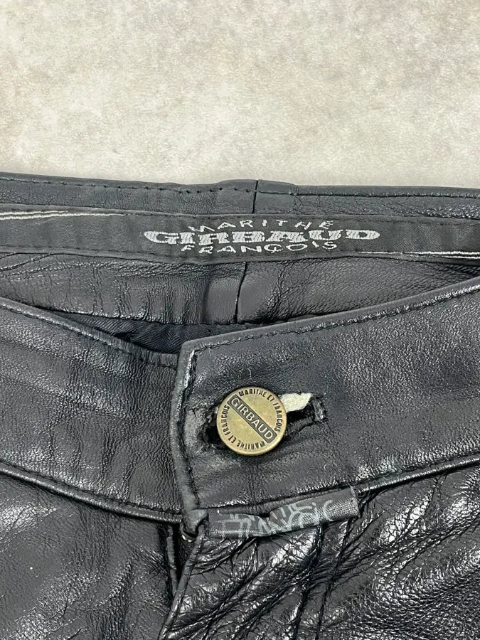 2000s Marithé + François Girbaud Black Leather Pants ALrDcPw 9
