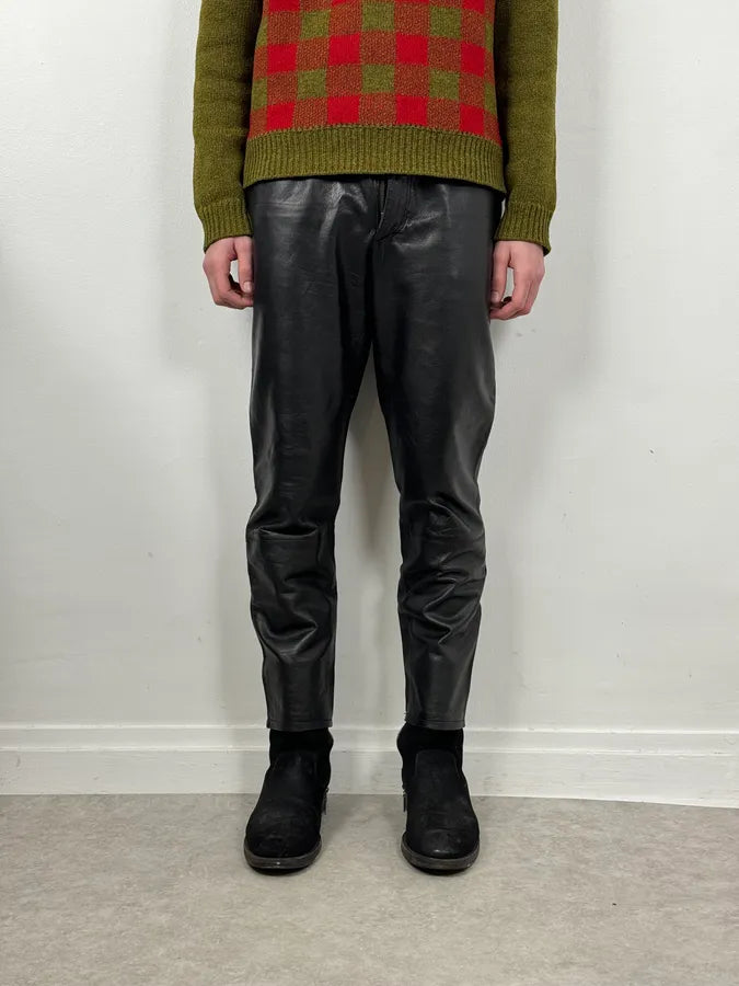 2000s Marithé + François Girbaud Black Leather Pants ALrDcPw 0