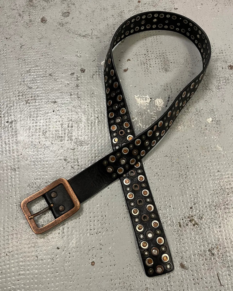 2000s Marithé + François Girbaud Black Leather Studded Belt YkAZDLg 0