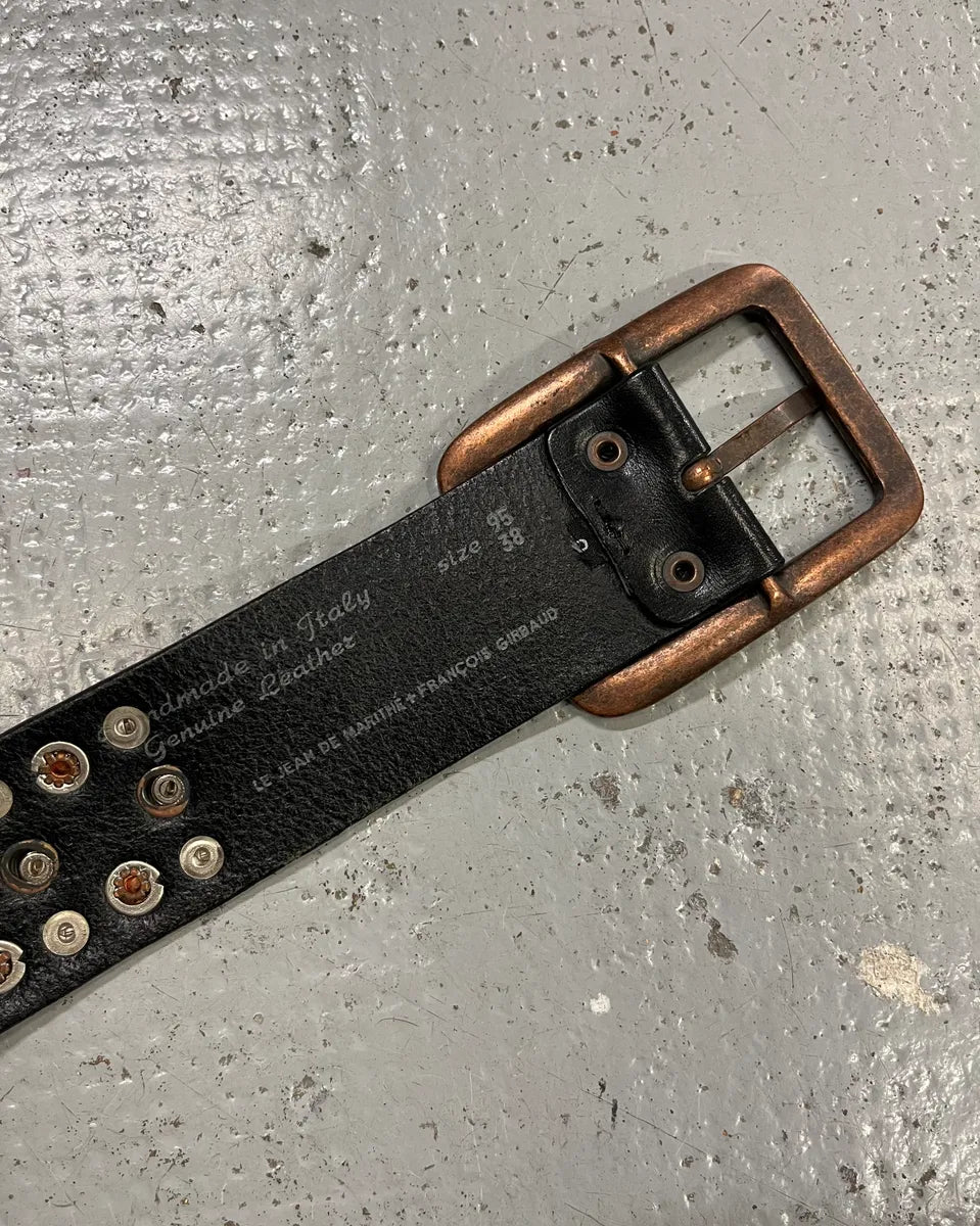 2000s Marithé + François Girbaud Black Leather Studded Belt YkAZDLg 6