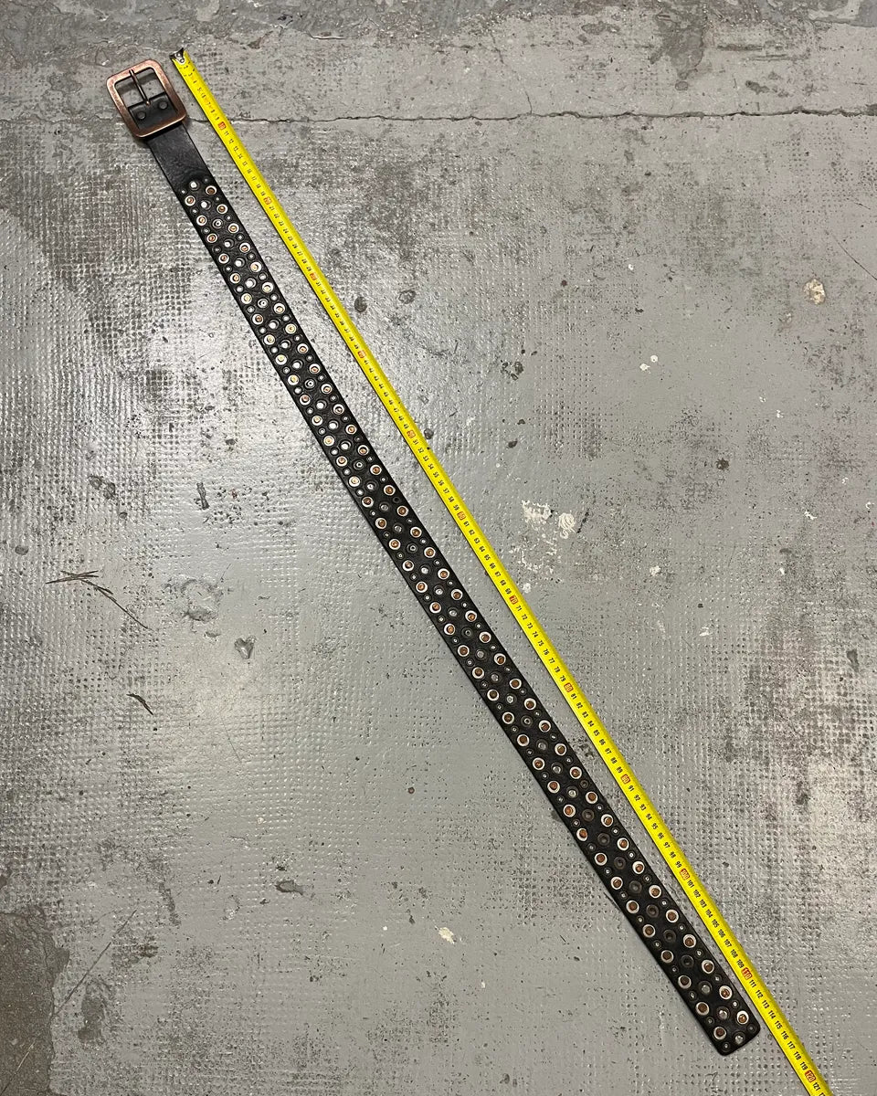 2000s Marithé + François Girbaud Black Leather Studded Belt YkAZDLg 7