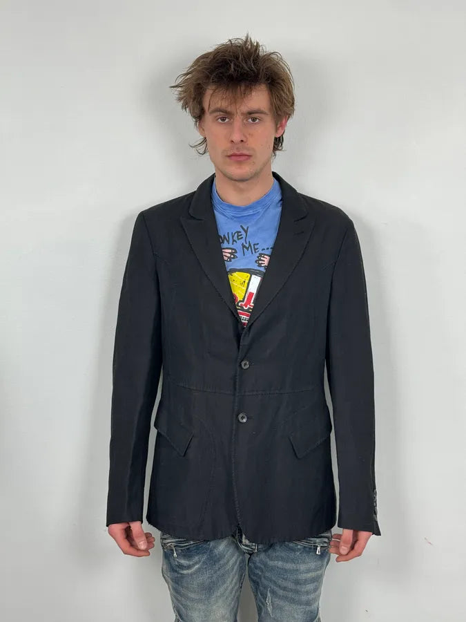2000s Marithé + François Girbaud Black Light Blazer Jacket AWPwahL 1
