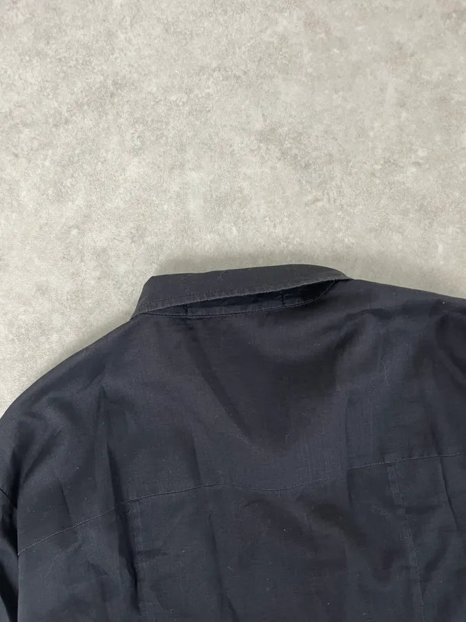 2000s Marithé + François Girbaud Black Linen Stars Shirt dXhvnnU 6