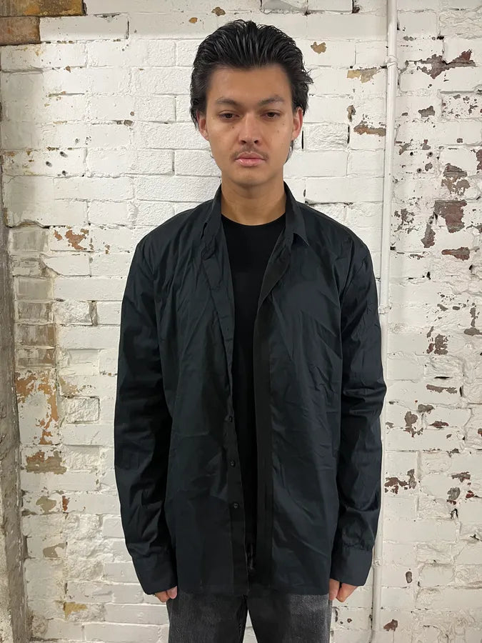 2000s Marithé + François Girbaud Black Minimalist Shirt JmSQMGP 1