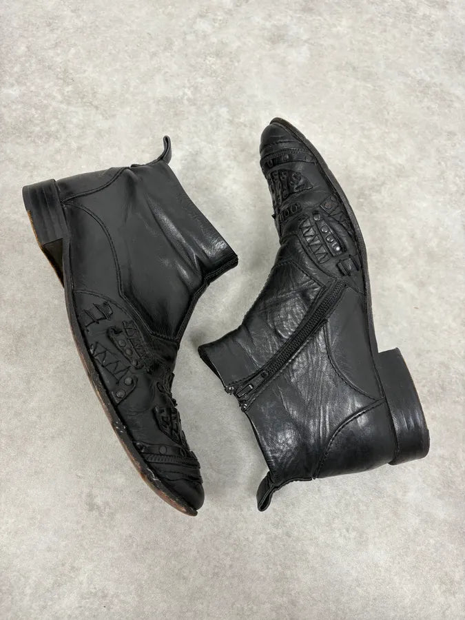 2000s Marithé + François Girbaud Black Ninja Leather Boots IOwzIfa 5