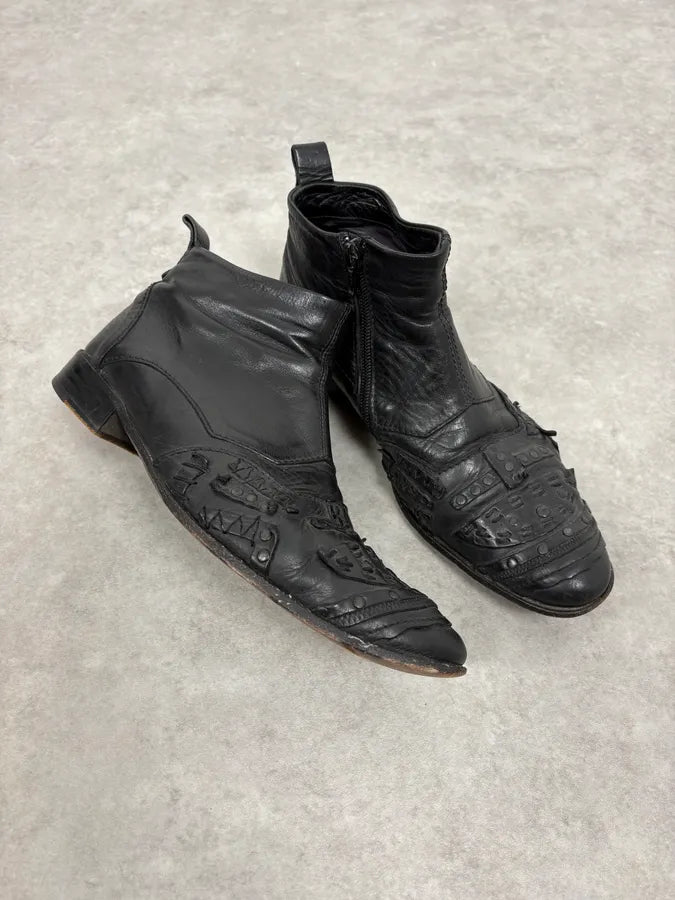 2000s Marithé + François Girbaud Black Ninja Leather Boots IOwzIfa 4
