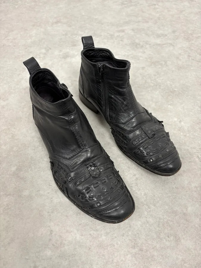 2000s Marithé + François Girbaud Black Ninja Leather Boots IOwzIfa 3