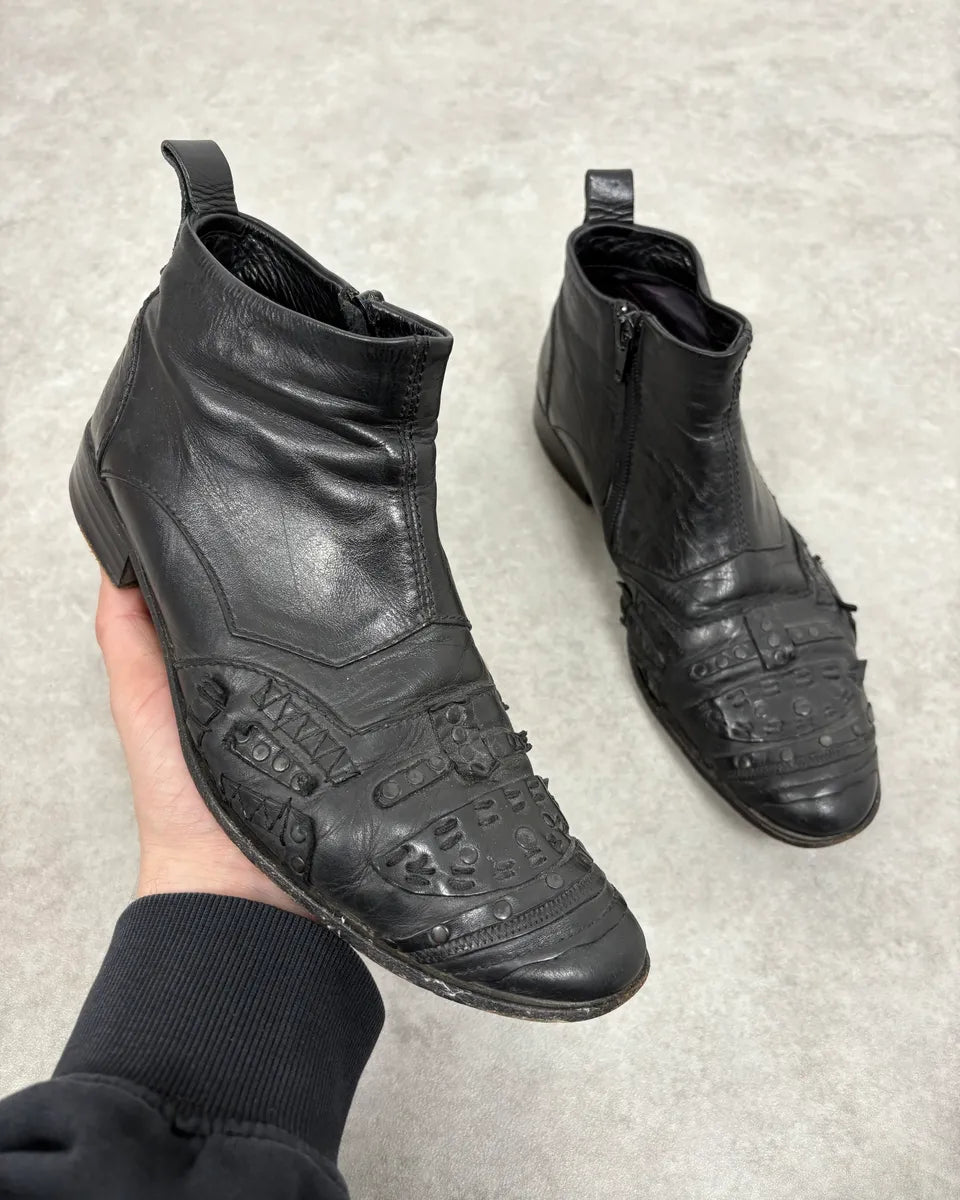 2000s Marithé + François Girbaud Black Ninja Leather Boots IOwzIfa 0