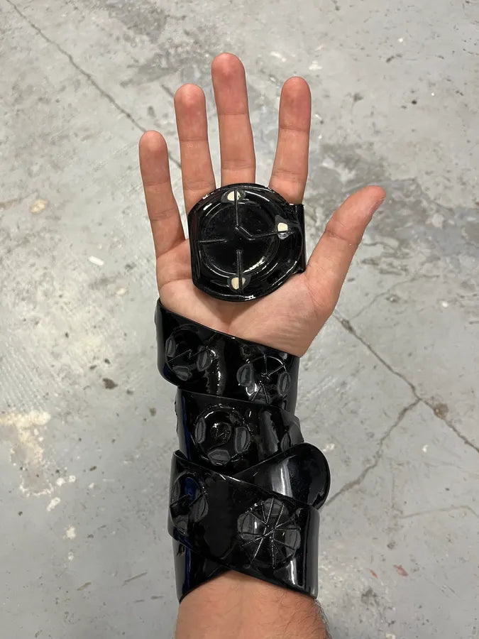 2000s Marithé + François Girbaud Black Patent Leather Belt LeGbodw 0