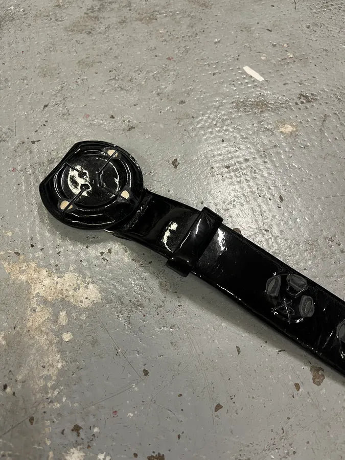2000s Marithé + François Girbaud Black Patent Leather Belt LeGbodw 5