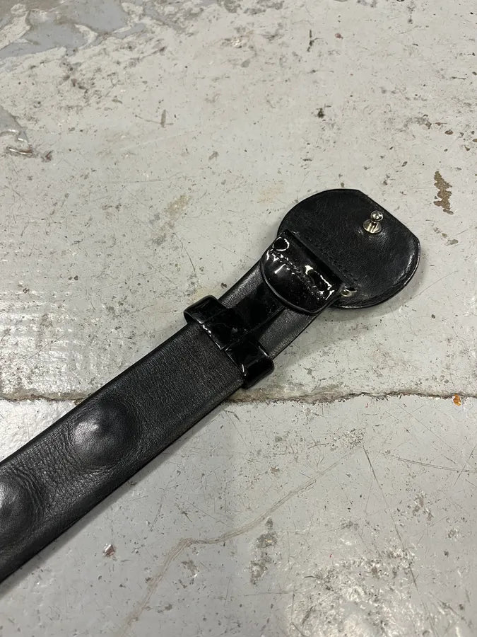 2000s Marithé + François Girbaud Black Patent Leather Belt LeGbodw 7