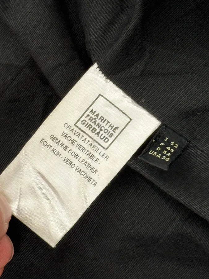 2000s Marithé + François Girbaud Black Plissed Zip-up Leather Jacket VcWlqsQ 6