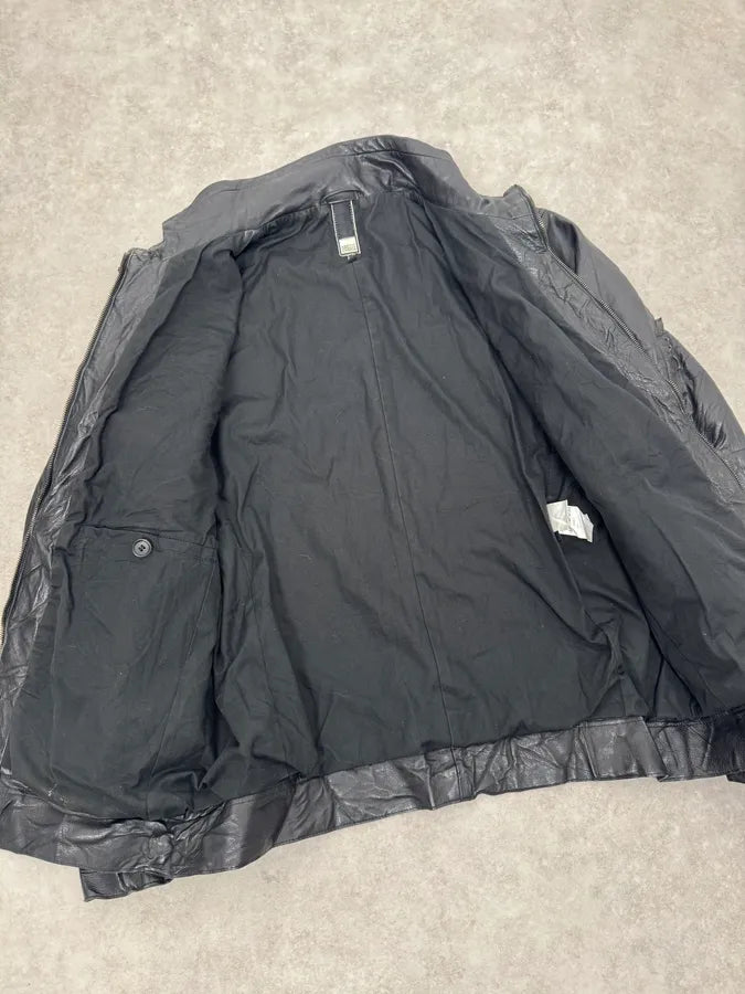 2000s Marithé + François Girbaud Black Plissed Zip-up Leather Jacket VcWlqsQ 7