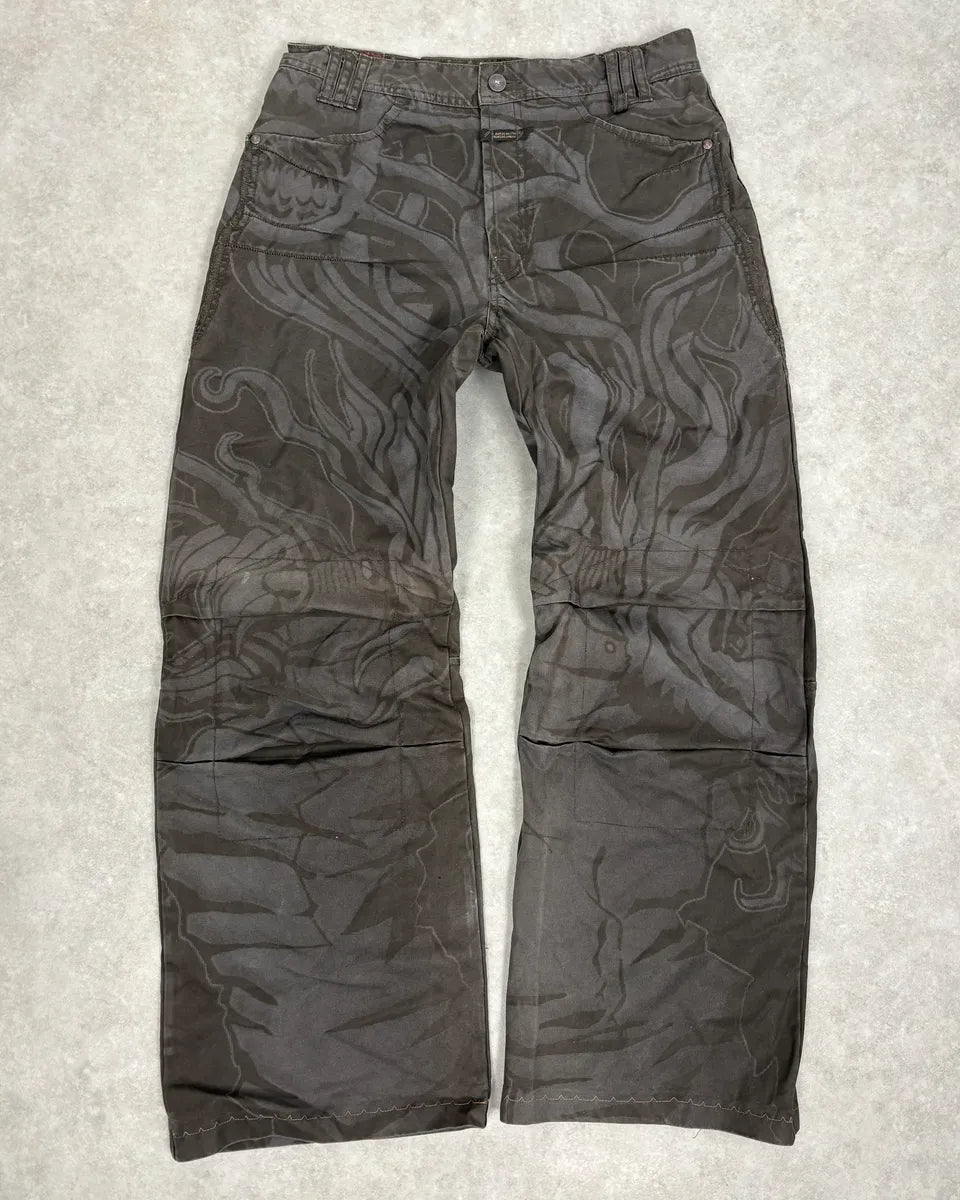 2000s Marithé + François Girbaud Grey Shadow Tagged Abstract Pants uASZVZS 0
