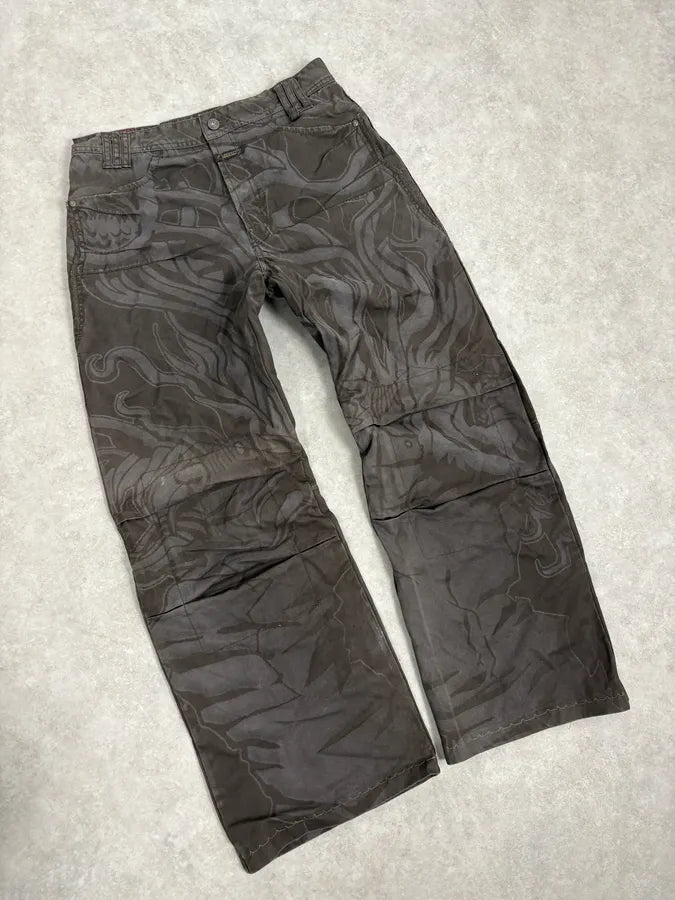 2000s Marithé + François Girbaud Grey Shadow Tagged Abstract Pants uASZVZS 4