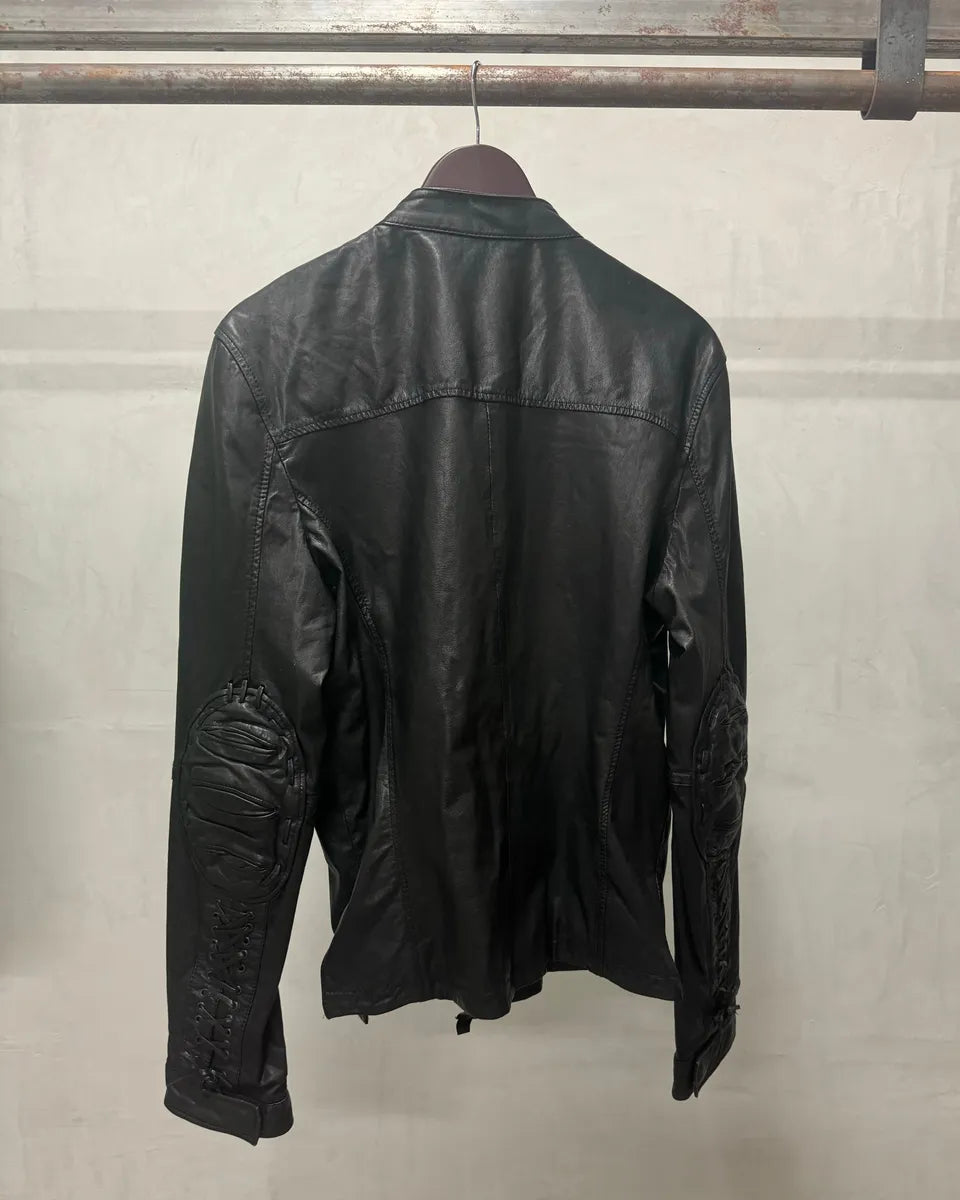 2000s Marithé + François Girbaud Black Signature Biker Leather Jacket vwXCxCS 3