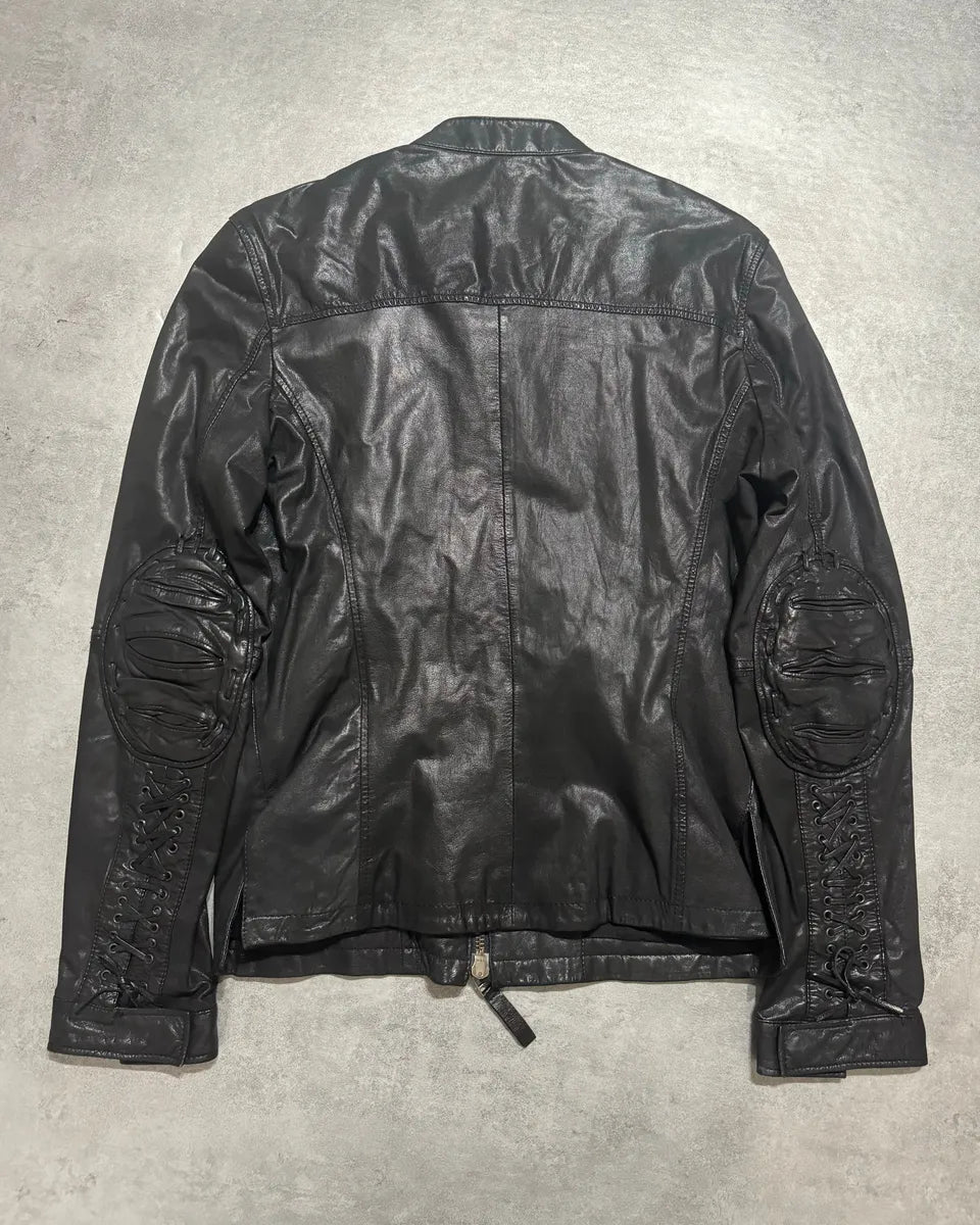 2000s Marithé + François Girbaud Black Signature Biker Leather Jacket vwXCxCS 9