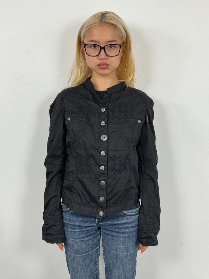 2000s Marithé + François Girbaud Black Signature Buttoned Light Jacket NHrgXbK 1