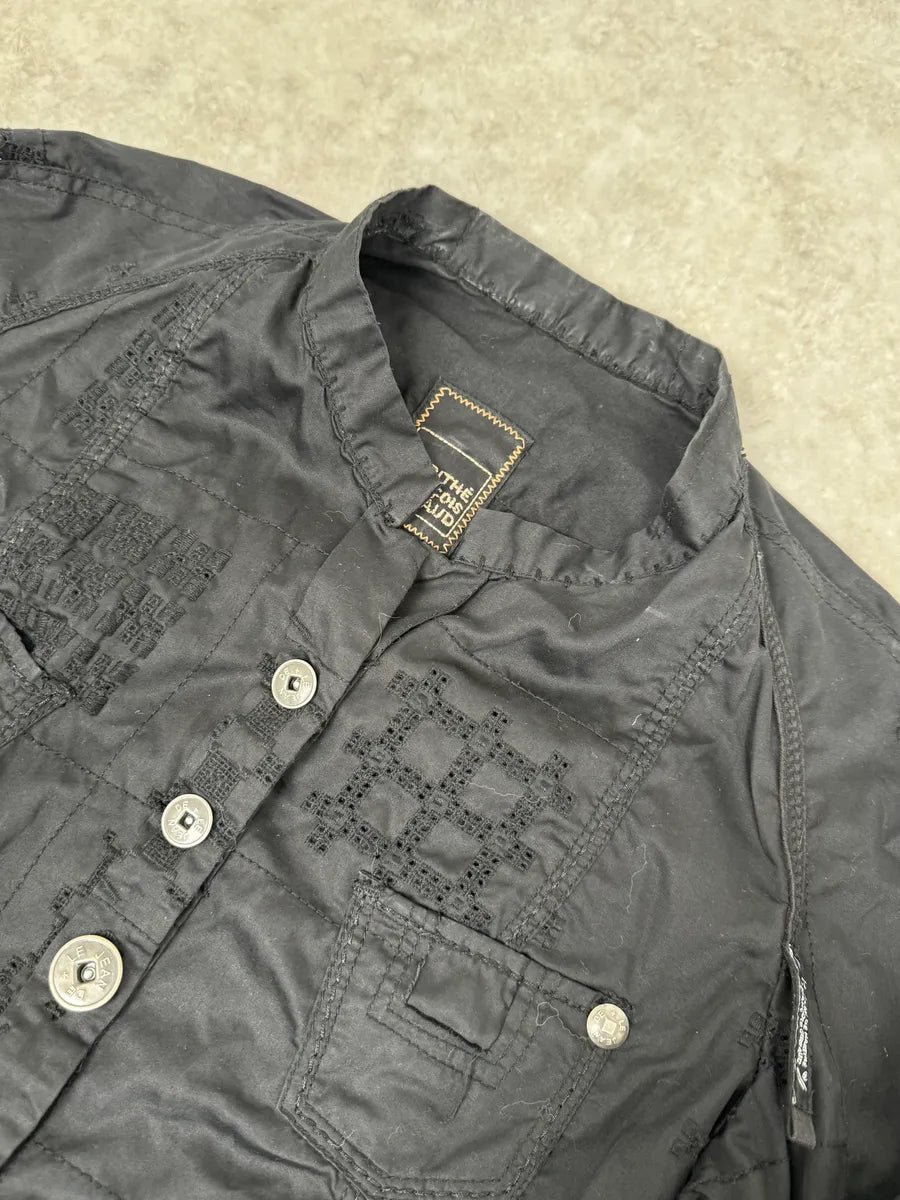 2000s Marithé + François Girbaud Black Signature Buttoned Light Jacket NHrgXbK 4