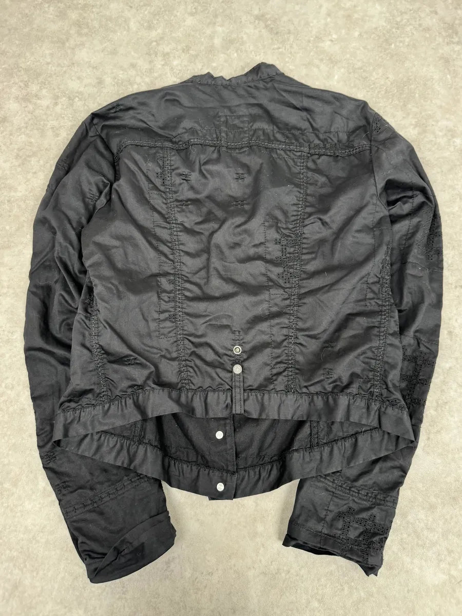 2000s Marithé + François Girbaud Black Signature Buttoned Light Jacket NHrgXbK 7