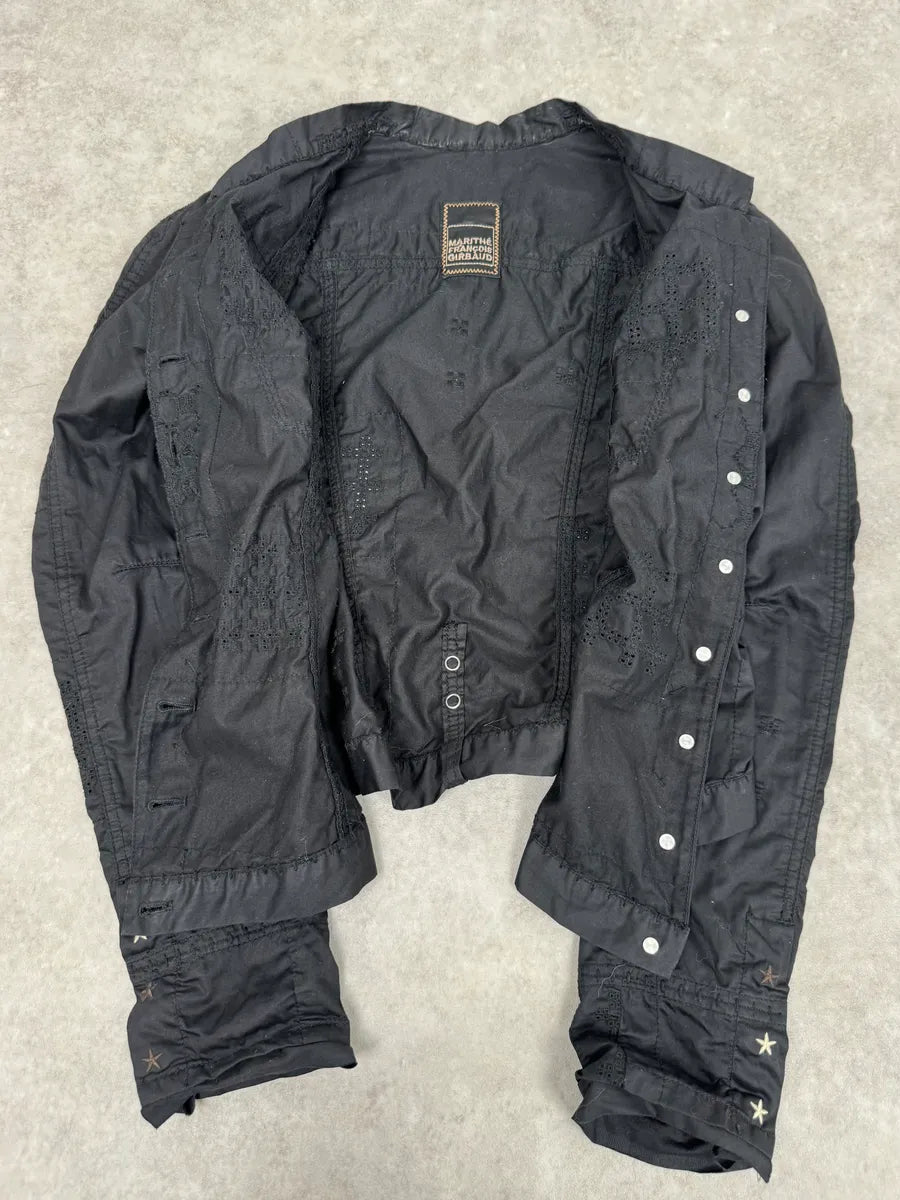 2000s Marithé + François Girbaud Black Signature Buttoned Light Jacket NHrgXbK 8