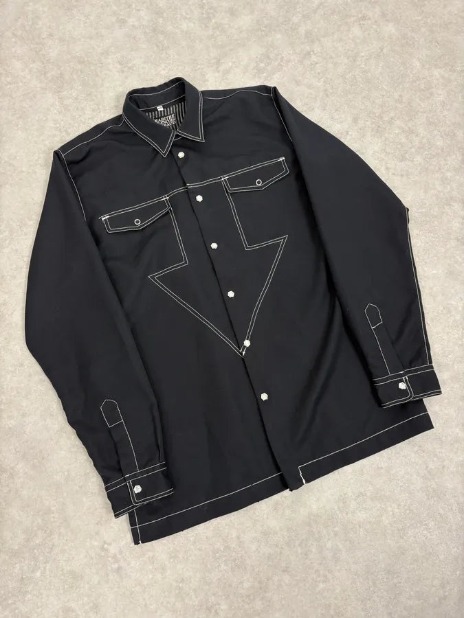 2000s Marithé + François Girbaud Black Signature Overshirt Jacket oklMogl 3