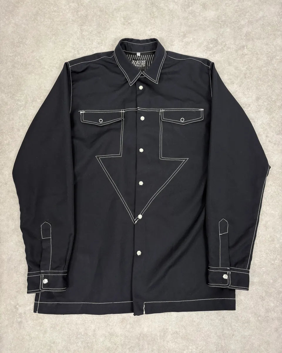 2000s Marithé + François Girbaud Black Signature Overshirt Jacket oklMogl 0