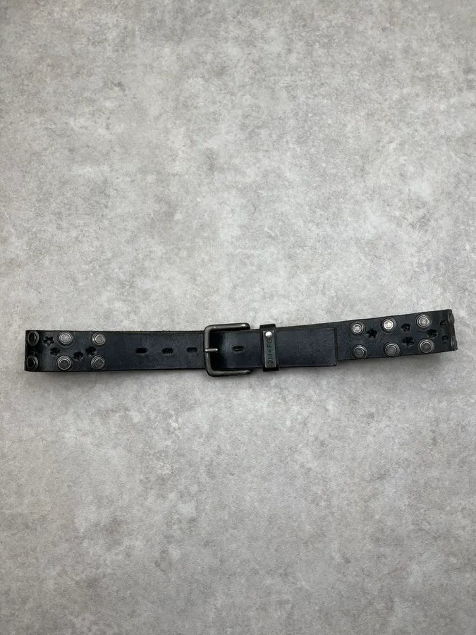 2000s Marithé + François Girbaud Black Star Studded Leather Belt qUYEHec 2