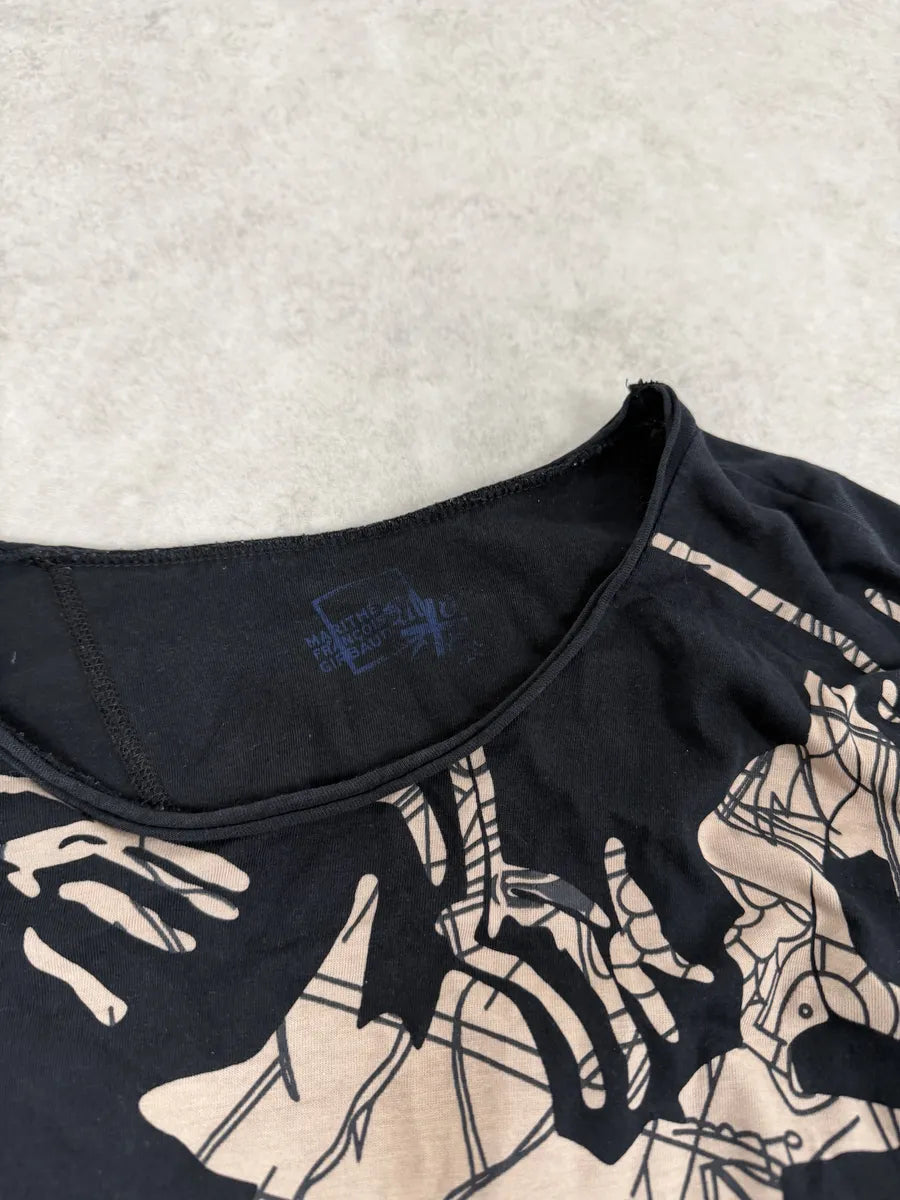 2000s Marithé + François Girbaud Black Tattooed Signature Abstract Longsleeves SNDWVTJ 8