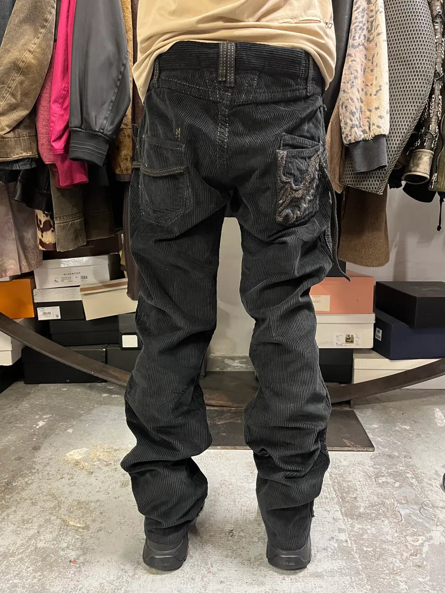 2000s Marithé + François Girbaud Black Velvet Pants aCrOUHh 3