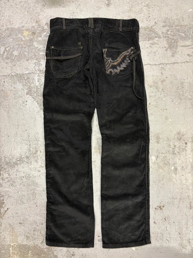 2000s Marithé + François Girbaud Black Velvet Pants aCrOUHh 6