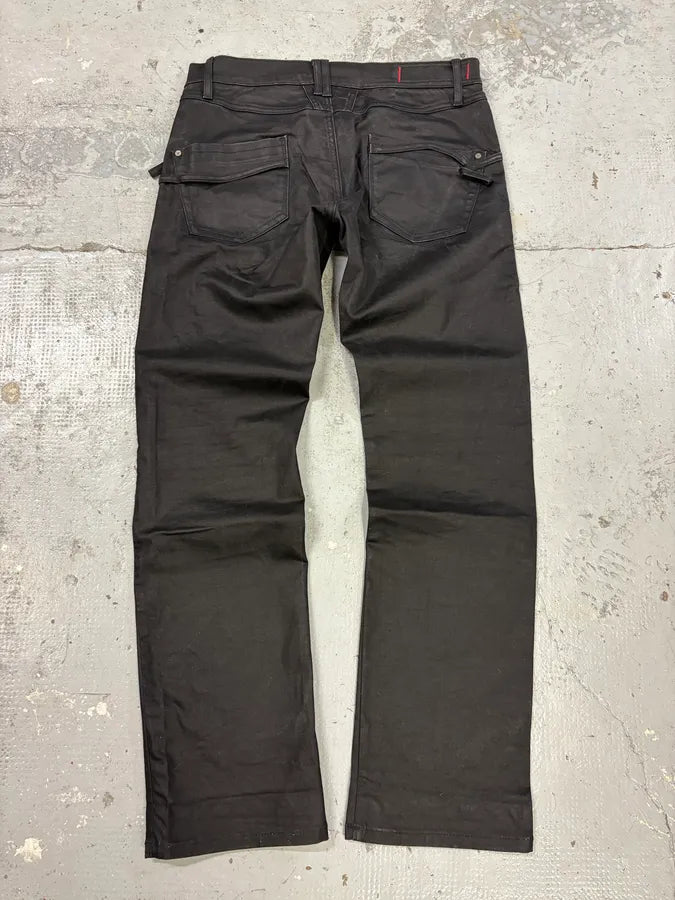 2000s Marithé + François Girbaud Black Waxed Pants qzsICiM 3