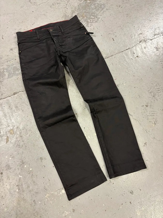 2000s Marithé + François Girbaud Black Waxed Pants qzsICiM 1