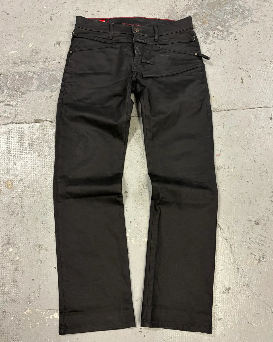 2000s Marithé + François Girbaud Black Waxed Pants qzsICiM 0