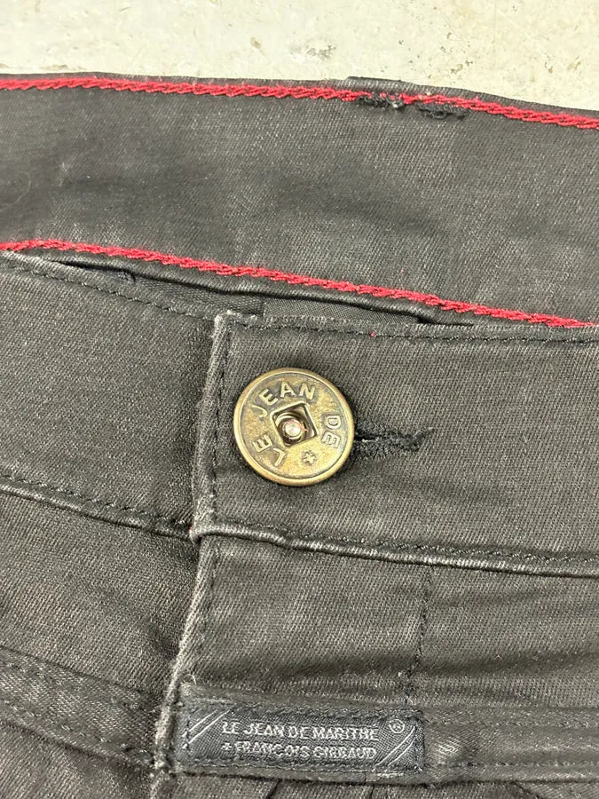 2000s Marithé + François Girbaud Black Waxed Pants qzsICiM 4