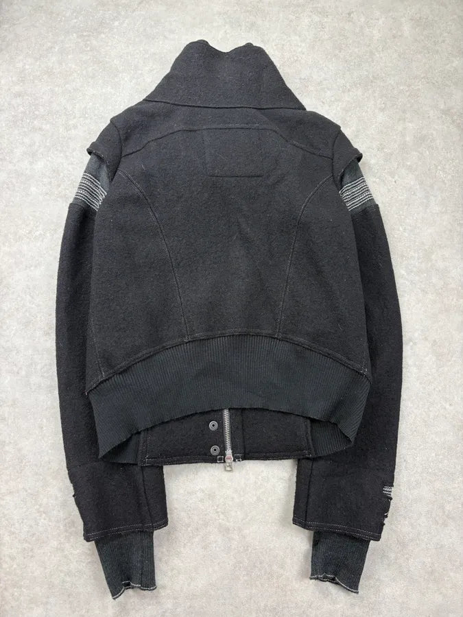 2000s Marithé + François Girbaud Black Wool Contrast Stitch Jacket VPYrnzE 7