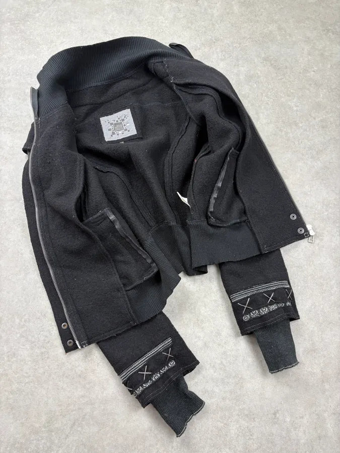 2000s Marithé + François Girbaud Black Wool Contrast Stitch Jacket VPYrnzE 9