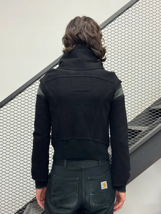 2000s Marithé + François Girbaud Black Wool Contrast Stitch Jacket VPYrnzE 2