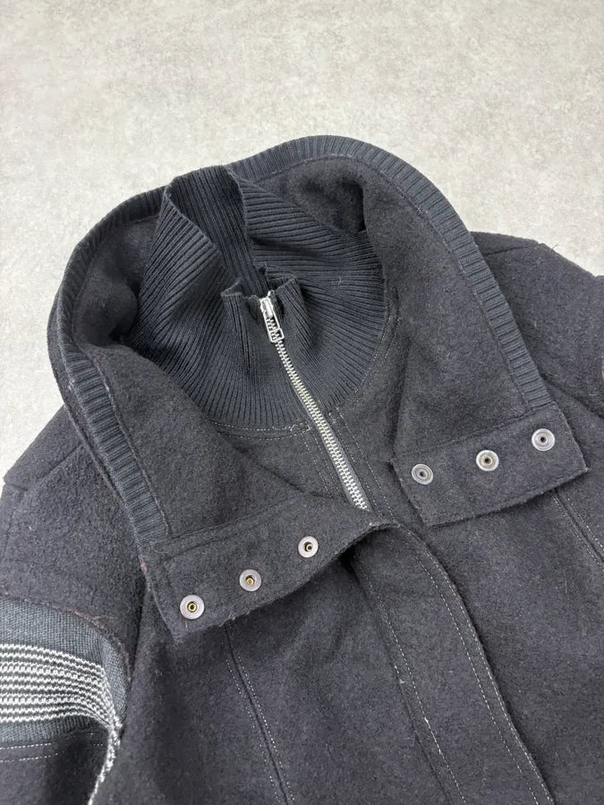 2000s Marithé + François Girbaud Black Wool Contrast Stitch Jacket VPYrnzE 5