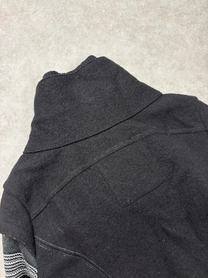 2000s Marithé + François Girbaud Black Wool Contrast Stitch Jacket VPYrnzE 8