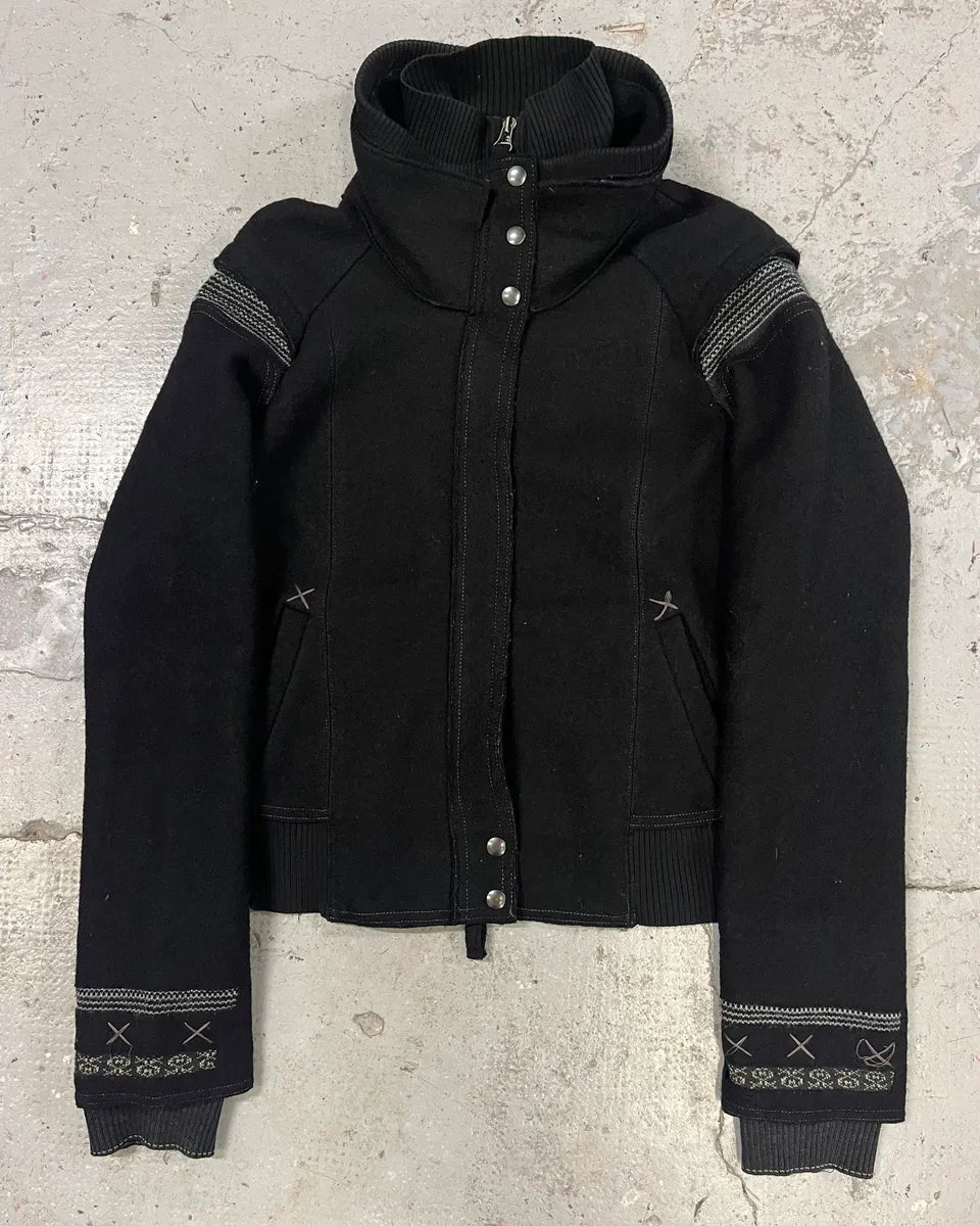 2000s Marithé + François Girbaud Black Wool Signature Jacket (S/M) afRHgdt 0
