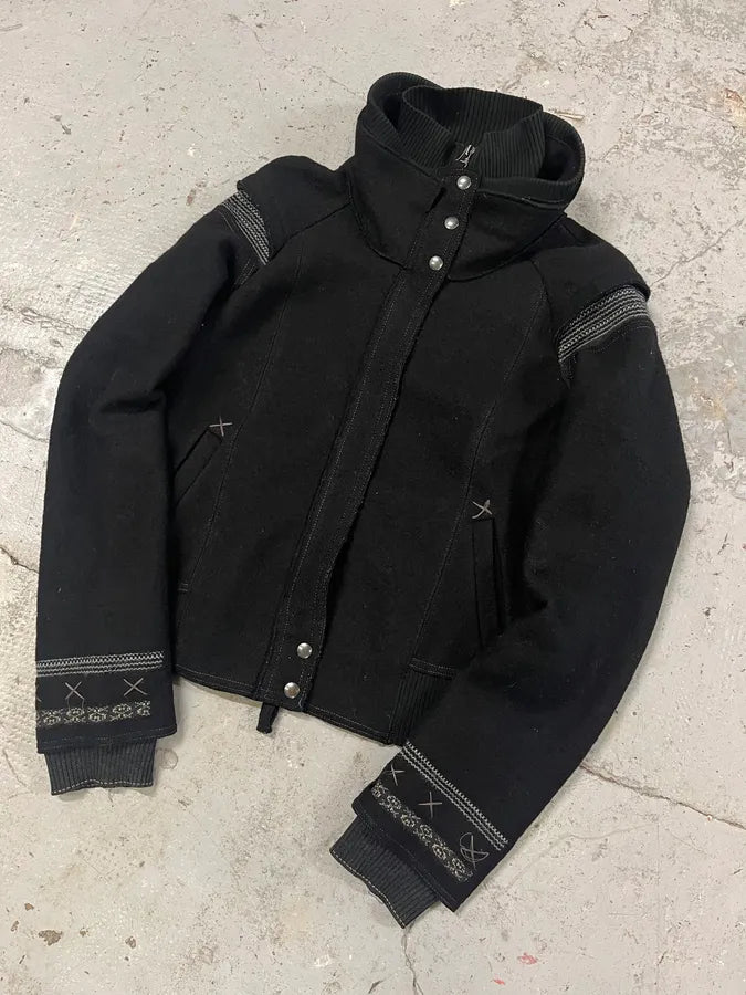 2000s Marithé + François Girbaud Black Wool Signature Jacket (S/M) afRHgdt 1