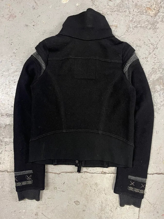 2000s Marithé + François Girbaud Black Wool Signature Jacket (S/M) afRHgdt 4