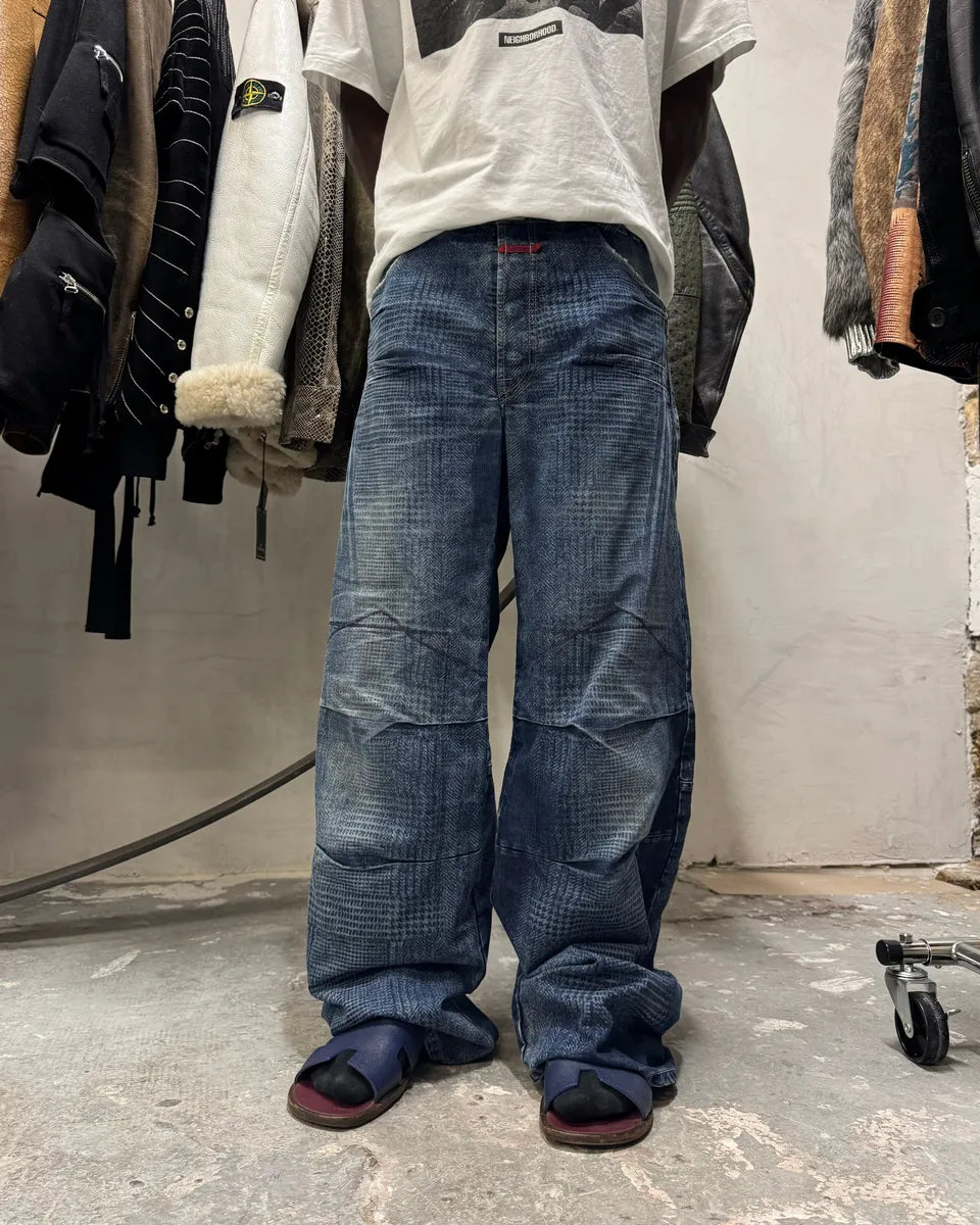 2000s Marithé + François Girbaud Blue British Detailed Denim Cozy Pants CxTPmTA 10