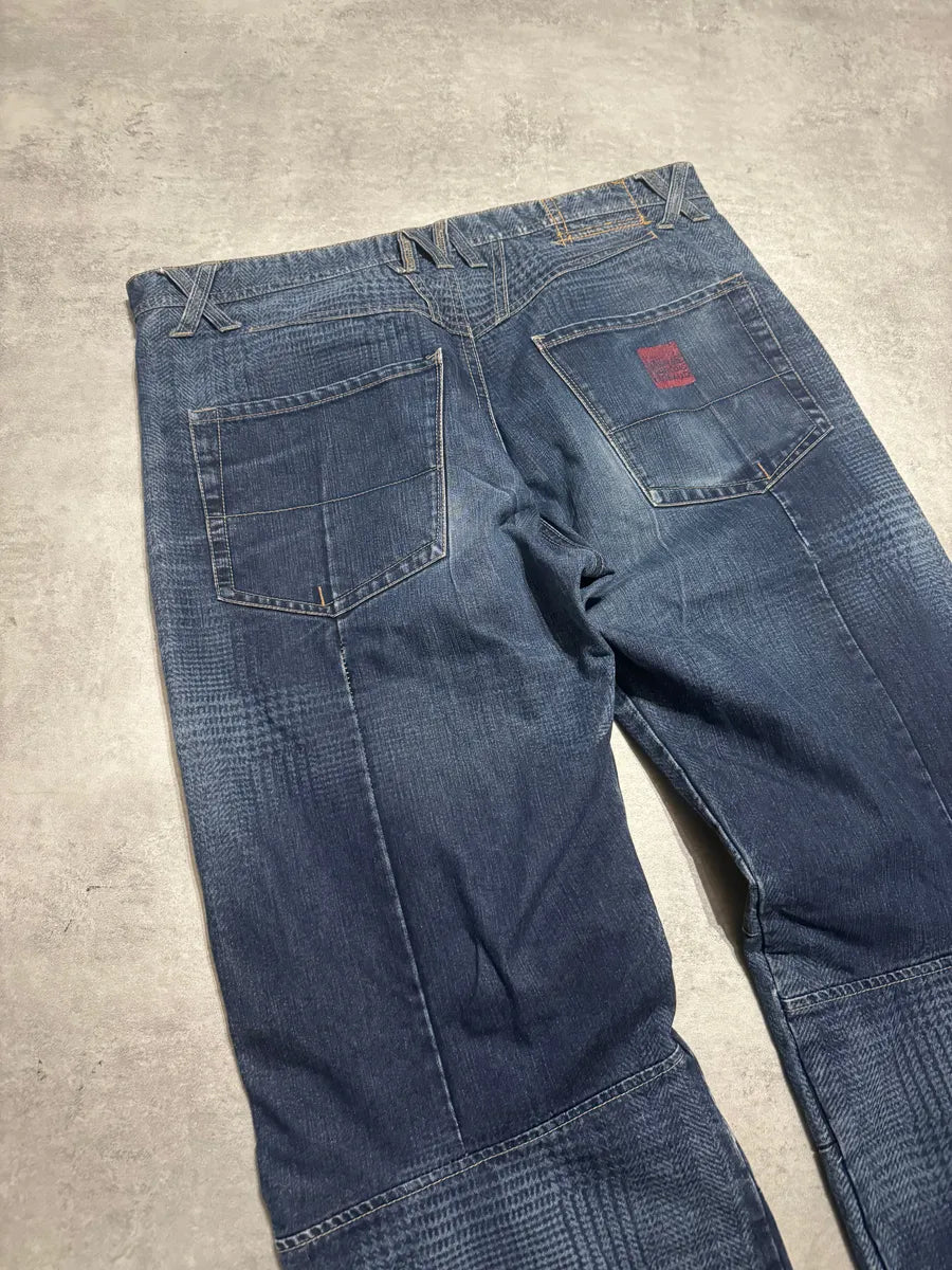 2000s Marithé + François Girbaud Blue British Detailed Denim Cozy Pants CxTPmTA 3