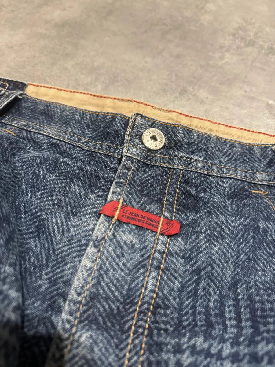 2000s Marithé + François Girbaud Blue British Detailed Denim Cozy Pants CxTPmTA 5