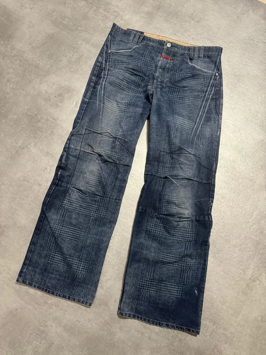 2000s Marithé + François Girbaud Blue British Detailed Denim Cozy Pants CxTPmTA 7
