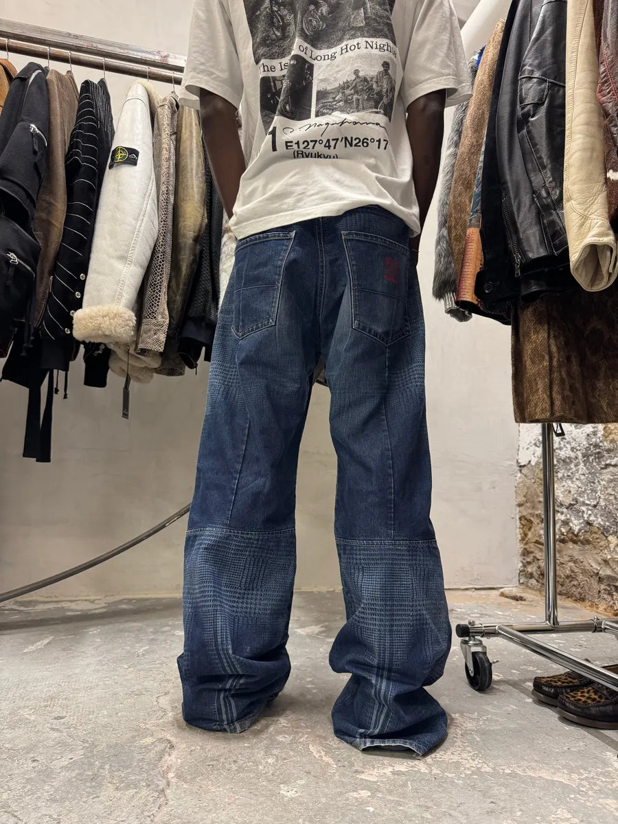 2000s Marithé + François Girbaud Blue British Detailed Denim Cozy Pants CxTPmTA 8