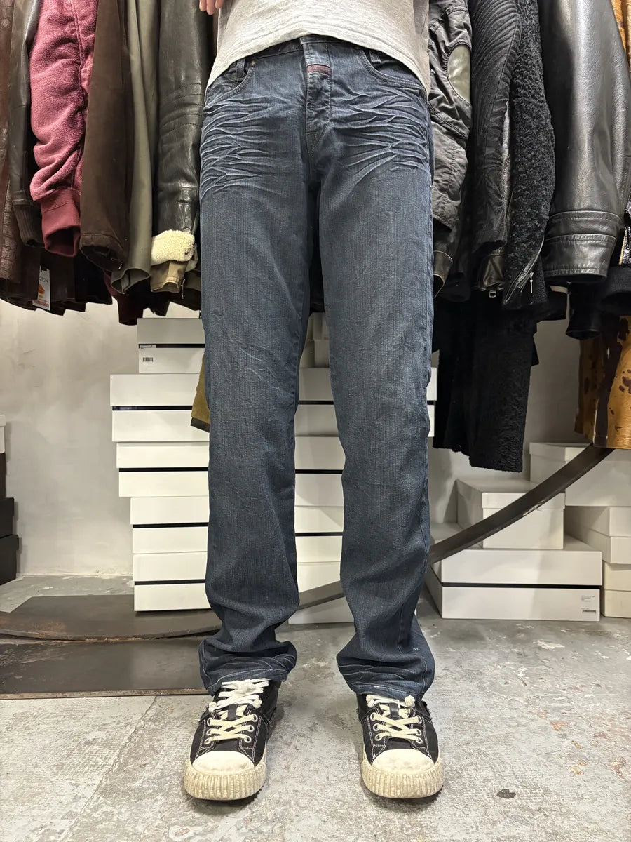 2000s Marithé + François Girbaud Blue Brut Distressed Denim Jeans dGEmzNz 2