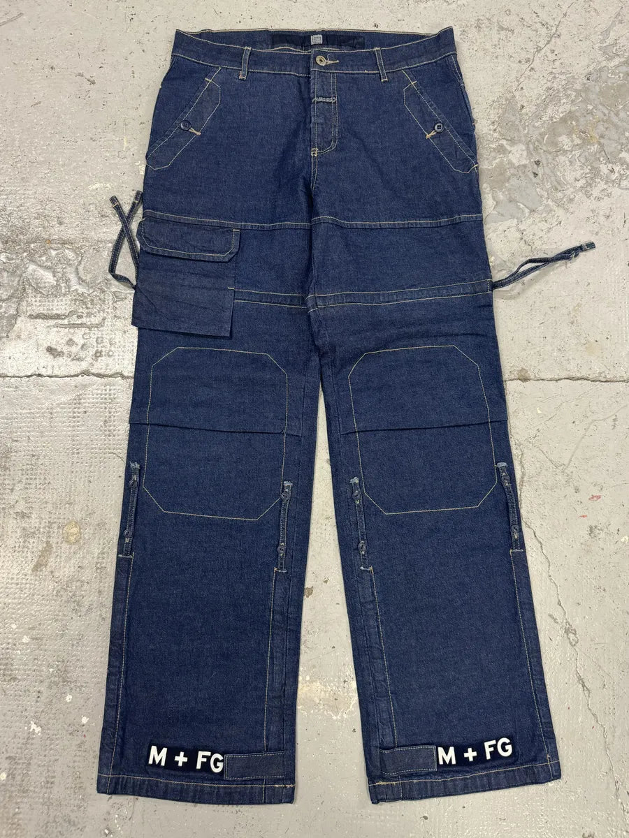 2000s Marithé + François Girbaud Blue Carpenter Denim Cargo Jeans ghUTQBD 3